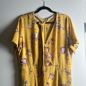 Yellow, floral design, jumpsuit